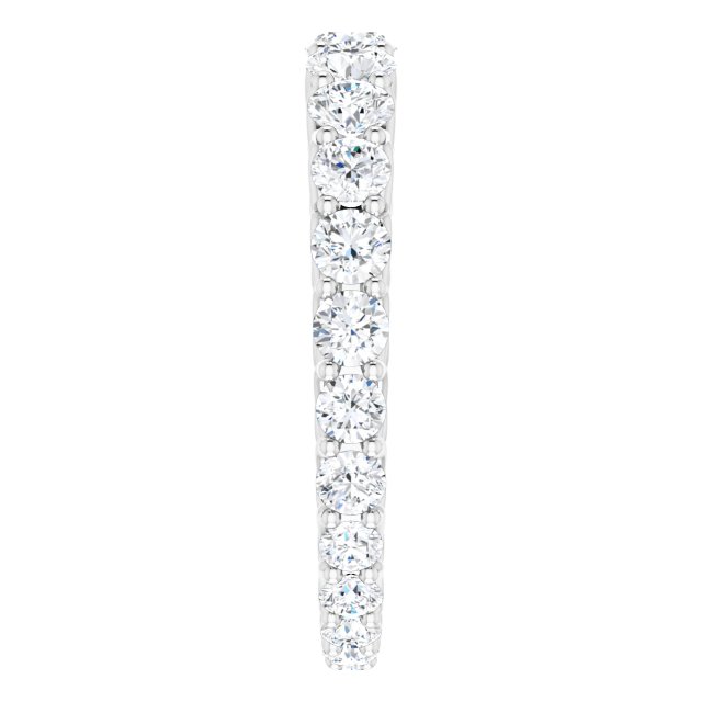 Platinum Round Natural Diamond Woven-Design Graduated Eternity Band – nan Stones - view 4