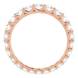 14K Gold Round Natural Diamond Woven-Design Graduated Eternity Band – nan Stones - Rose Gold - view 2