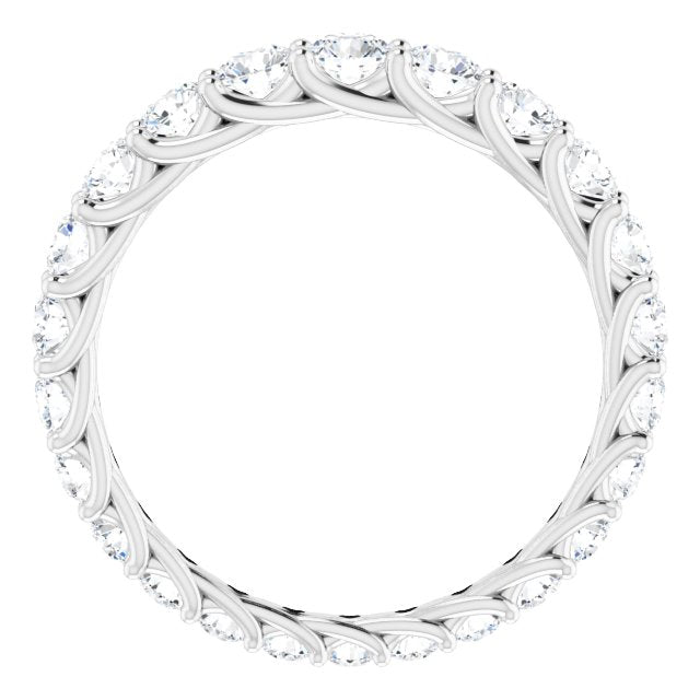 Platinum Round Natural Diamond Woven-Design Graduated Eternity Band – nan Stones - view 2
