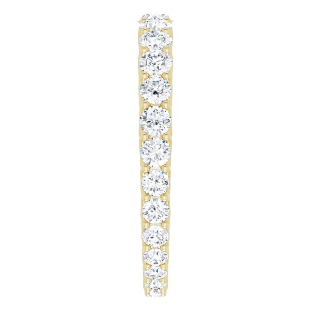 14K Gold Round Natural Diamond Woven-Design Graduated Eternity Band – nan Stones - Yellow Gold - view 4