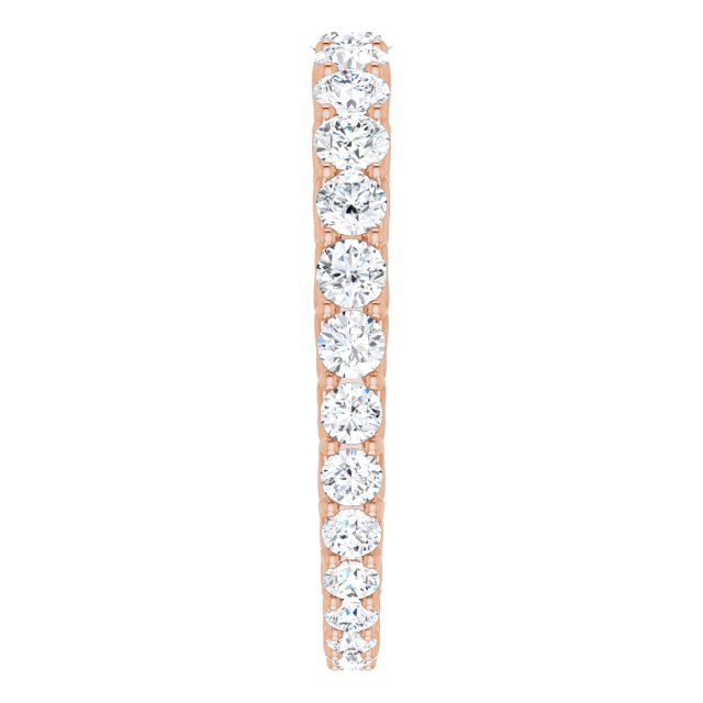 14K Gold Round Natural Diamond Woven-Design Graduated Eternity Band – nan Stones - Rose Gold - view 4