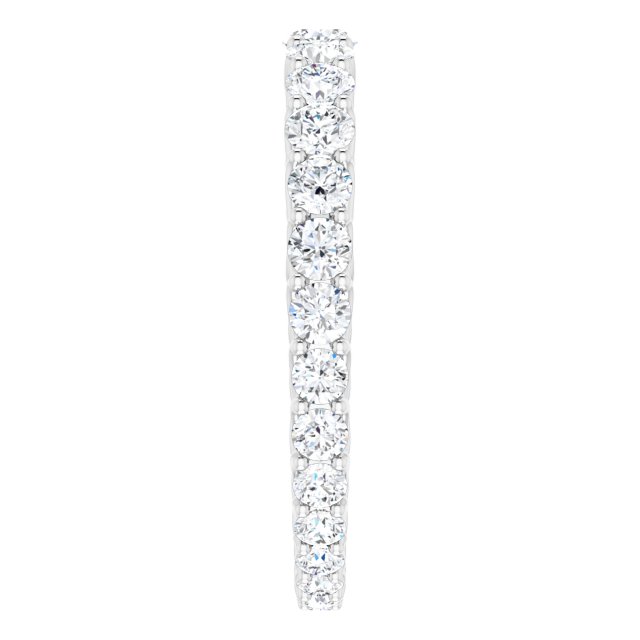 Platinum Round Natural Diamond Woven-Design Graduated Eternity Band – nan Stones - view 4