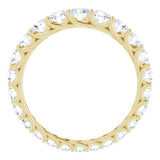 14K Gold Round Natural Diamond Woven-Design Graduated Eternity Band – nan Stones - Yellow Gold - view 2