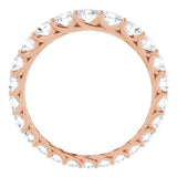 14K Gold Round Natural Diamond Woven-Design Graduated Eternity Band – nan Stones - Rose Gold - view 2