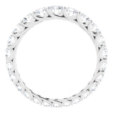 Platinum Round Natural Diamond Woven-Design Graduated Eternity Band – nan Stones - view 2