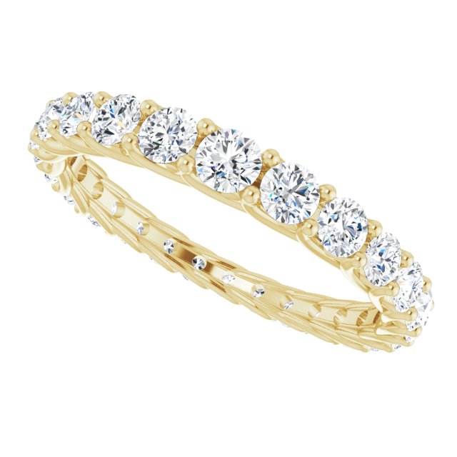 14K Gold Round Natural Diamond Woven-Design Graduated Eternity Band – nan Stones - Yellow Gold - view 5