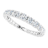 Platinum Round Natural Diamond Woven-Design Graduated Eternity Band – nan Stones - view 5