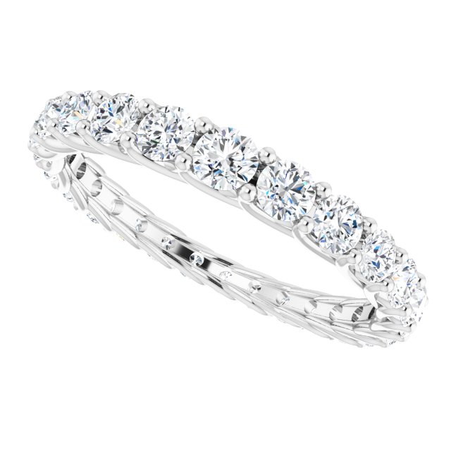 Platinum Round Natural Diamond Woven-Design Graduated Eternity Band – nan Stones - view 5
