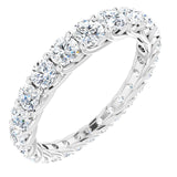 Platinum Round Natural Diamond Woven-Design Graduated Eternity Band – nan Stones
