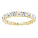 14K Gold Round Natural Diamond Woven-Design Graduated Eternity Band – nan Stones - Yellow Gold - view 3