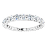 Platinum Round Natural Diamond Woven-Design Graduated Eternity Band – nan Stones - view 3