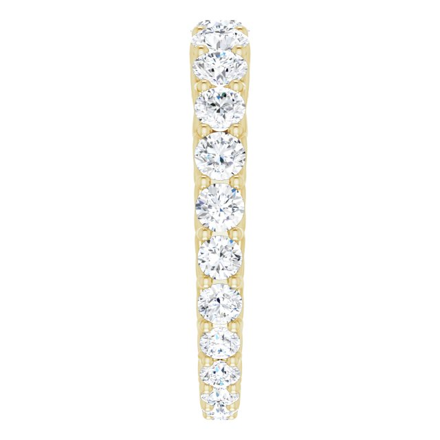 14K Gold Round Natural Diamond Woven-Design Graduated Eternity Band – nan Stones - Yellow Gold - view 4