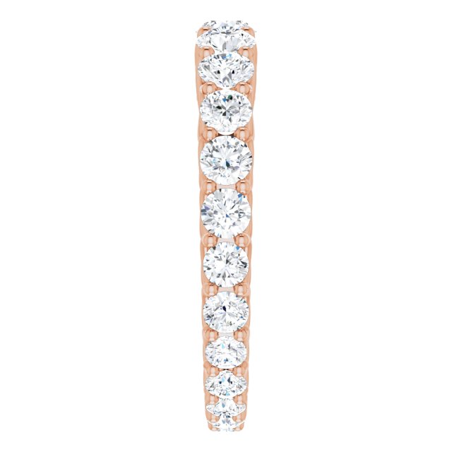 14K Gold Round Natural Diamond Woven-Design Graduated Eternity Band – nan Stones - Rose Gold - view 4