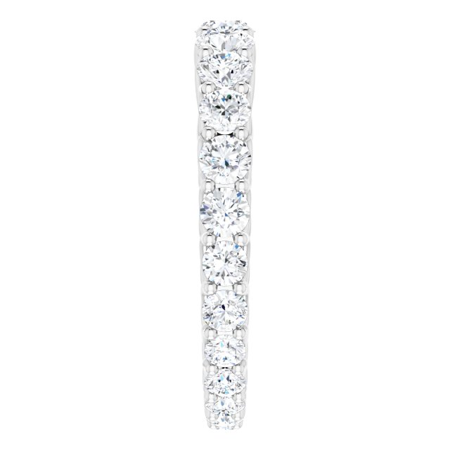 Platinum Round Natural Diamond Woven-Design Graduated Eternity Band – nan Stones - view 4