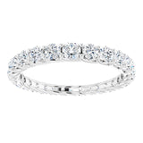 Platinum Round Natural Diamond Woven-Design Graduated Eternity Band – nan Stones - view 3