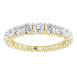 14K Gold Round Natural Diamond Woven-Design Graduated Eternity Band – nan Stones - Yellow Gold - view 3
