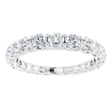 Platinum Round Natural Diamond Woven-Design Graduated Eternity Band – nan Stones - view 3