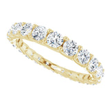14K Gold Round Natural Diamond Woven-Design Graduated Eternity Band – nan Stones - Yellow Gold - view 5