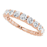 14K Gold Round Natural Diamond Woven-Design Graduated Eternity Band – nan Stones - Rose Gold - view 5