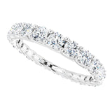 Platinum Round Natural Diamond Woven-Design Graduated Eternity Band – nan Stones - view 5