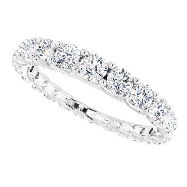 Platinum Round Natural Diamond Woven-Design Graduated Eternity Band – nan Stones - view 5