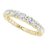 14K Gold Round Natural Diamond Woven-Design Graduated Eternity Band – nan Stones - Yellow Gold - view 5