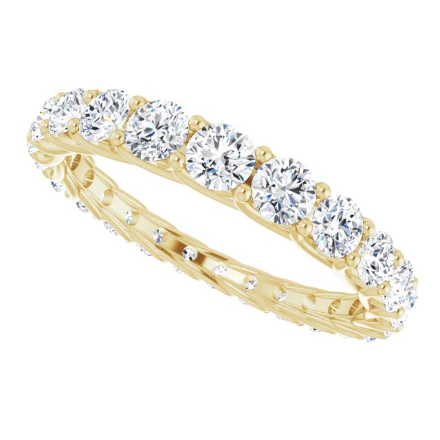 14K Gold Round Natural Diamond Woven-Design Graduated Eternity Band – nan Stones - Yellow Gold - view 5