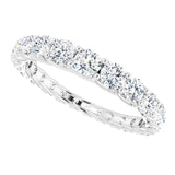 Platinum Round Natural Diamond Woven-Design Graduated Eternity Band – nan Stones - view 5