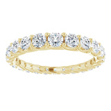14K Gold Round Natural Diamond Woven-Design Graduated Eternity Band – nan Stones - Yellow Gold - view 3