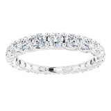 14K Gold Round Natural Diamond Woven-Design Graduated Eternity Band – 3 mm Stones - view 3