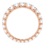 14K Gold Round Natural Diamond Woven-Design Graduated Eternity Band – nan Stones - Rose Gold - view 2