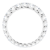 Platinum Round Natural Diamond Woven-Design Graduated Eternity Band – nan Stones - view 2