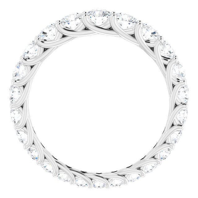 Platinum Round Natural Diamond Woven-Design Graduated Eternity Band – nan Stones - view 2
