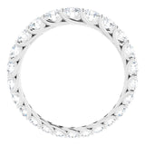 14K Gold Round Natural Diamond Woven-Design Graduated Eternity Band – nan Stones - White Gold - view 2