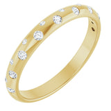 14K Gold Round Lab-Grown Diamond Anniversary Band – 1.5 mm Stones - Yellow Gold