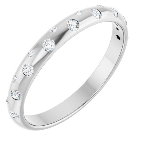 Platinum Round Lab-Grown Diamond Anniversary Band – 1.5 mm Stones