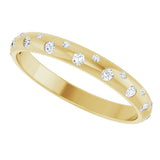 18K Gold Round Natural Diamond Anniversary Band – 1.5 mm Stones - Yellow Gold - view 5