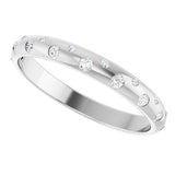 18K Gold Round Natural Diamond Anniversary Band – 1.5 mm Stones - White Gold - view 5