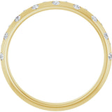18K Gold Round Natural Diamond Anniversary Band – 1.5 mm Stones - Yellow Gold - view 2