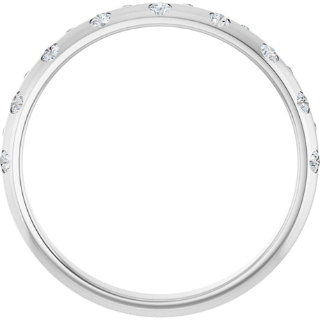 Platinum Round Lab-Grown Diamond Anniversary Band – 1.5 mm Stones - view 2