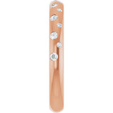 18K Gold Round Natural Diamond Anniversary Band – 1.5 mm Stones - Rose Gold - view 4
