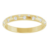 18K Gold Round Natural Diamond Anniversary Band – 1.5 mm Stones - Yellow Gold - view 3