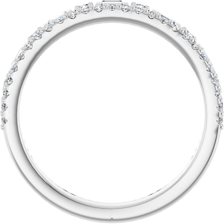 Platinum Straight Baguette Lab-Grown Diamond Double Row Anniversary Band – 1/2 CTW - view 2