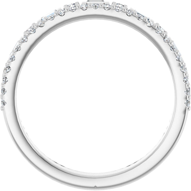Platinum Straight Baguette Lab-Grown Diamond Double Row Anniversary Band – 1/2 CTW - view 2