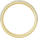 14K Gold Straight Baguette Lab-Grown Diamond Double Row Anniversary Band – 1/2 CTW - Yellow Gold - view 2