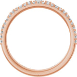 14K Gold Straight Baguette Natural Diamond Double Row Anniversary Band – 3/8 CTW - Rose Gold - view 2
