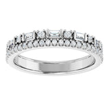 Platinum Straight Baguette Lab-Grown Diamond Double Row Anniversary Band – 1/2 CTW - view 3