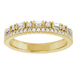 14K Gold Straight Baguette Lab-Grown Diamond Double Row Anniversary Band – 1/2 CTW - Yellow Gold - view 6