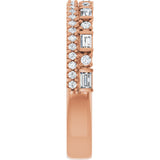 14K Gold Straight Baguette Lab-Grown Diamond Double Row Anniversary Band – 1/2 CTW - Rose Gold - view 4