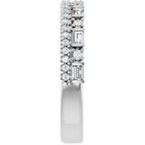 Platinum Straight Baguette Natural Diamond Double Row Anniversary Band – 3/8 CTW - view 4